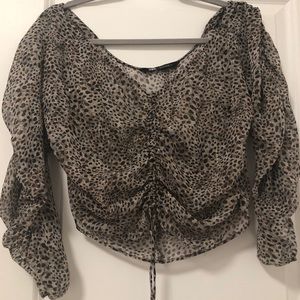 ZARA Animal Print Blouse